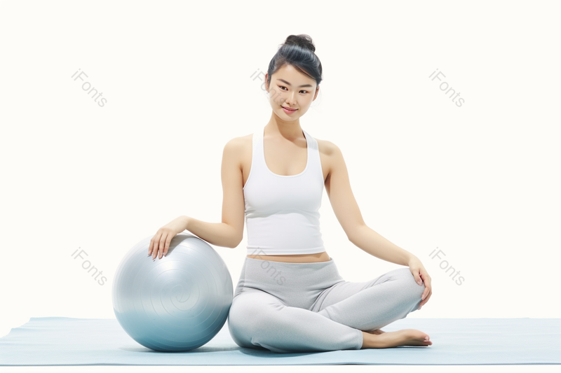 器材白底女人女性健身减肥瑜伽冥想热身健康养生摄影,高清,摄影图,摄影图片,图片大全,摄影图免费下载